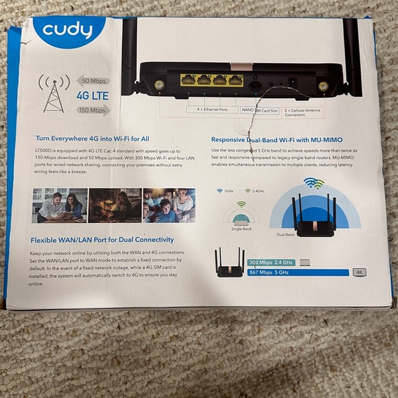 Black Dual Band Wi-Fi Router - Picture 2 of 2